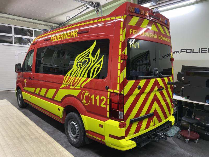 Autoaufkleber Feuerwehr mit ihrem Ort aus Glasdekorfolie - rs